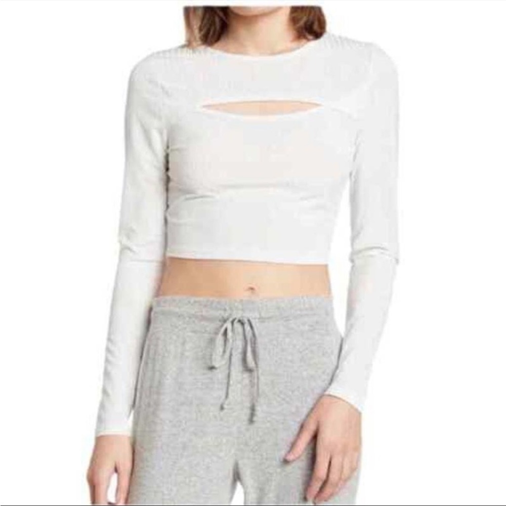 Abound cut out LS top grey fog color. Size medium. NWT
